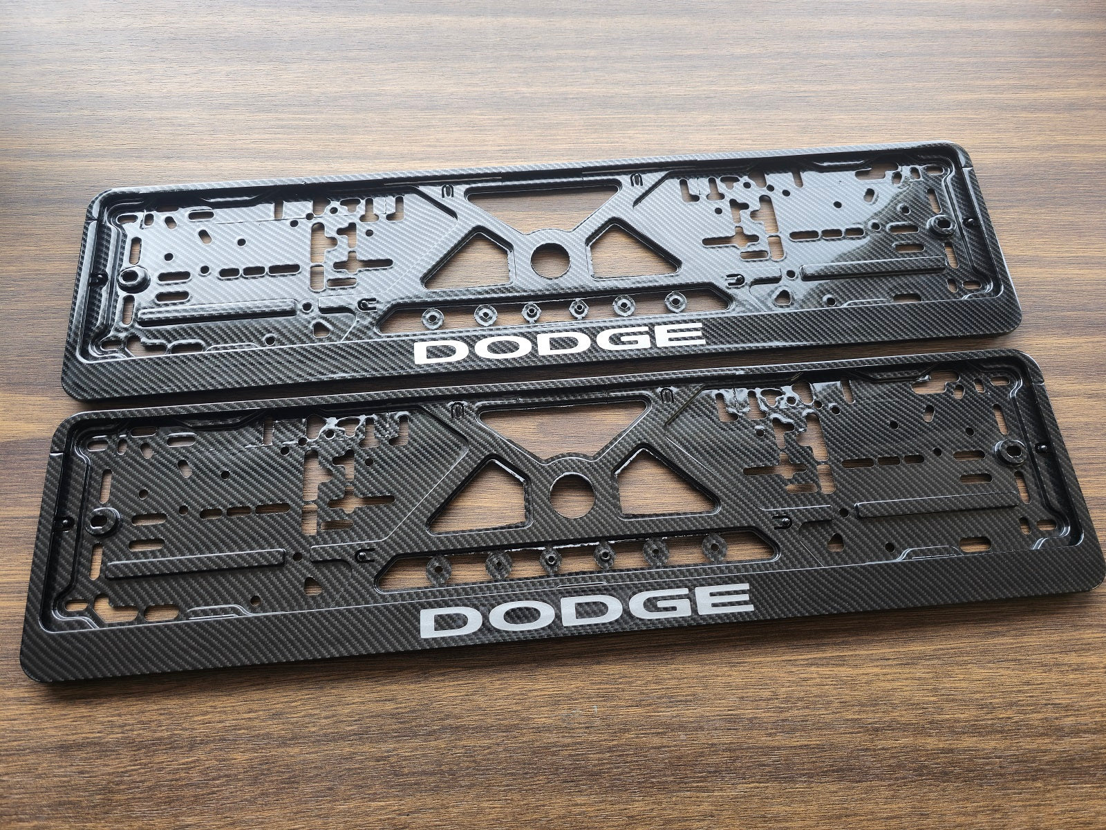 Dodge car number plate holder frame surround carbon