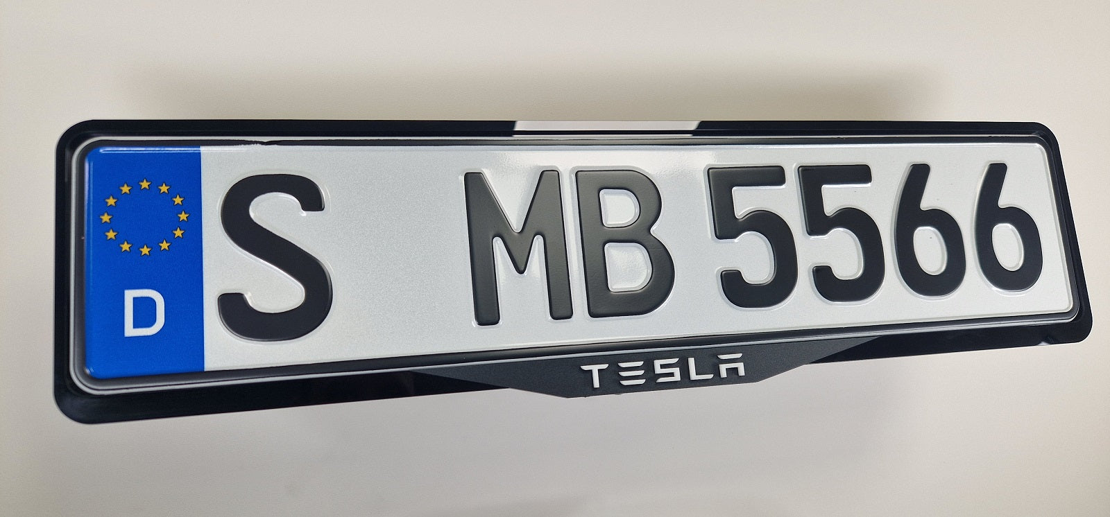 Tesla car number plate holder frame surround white