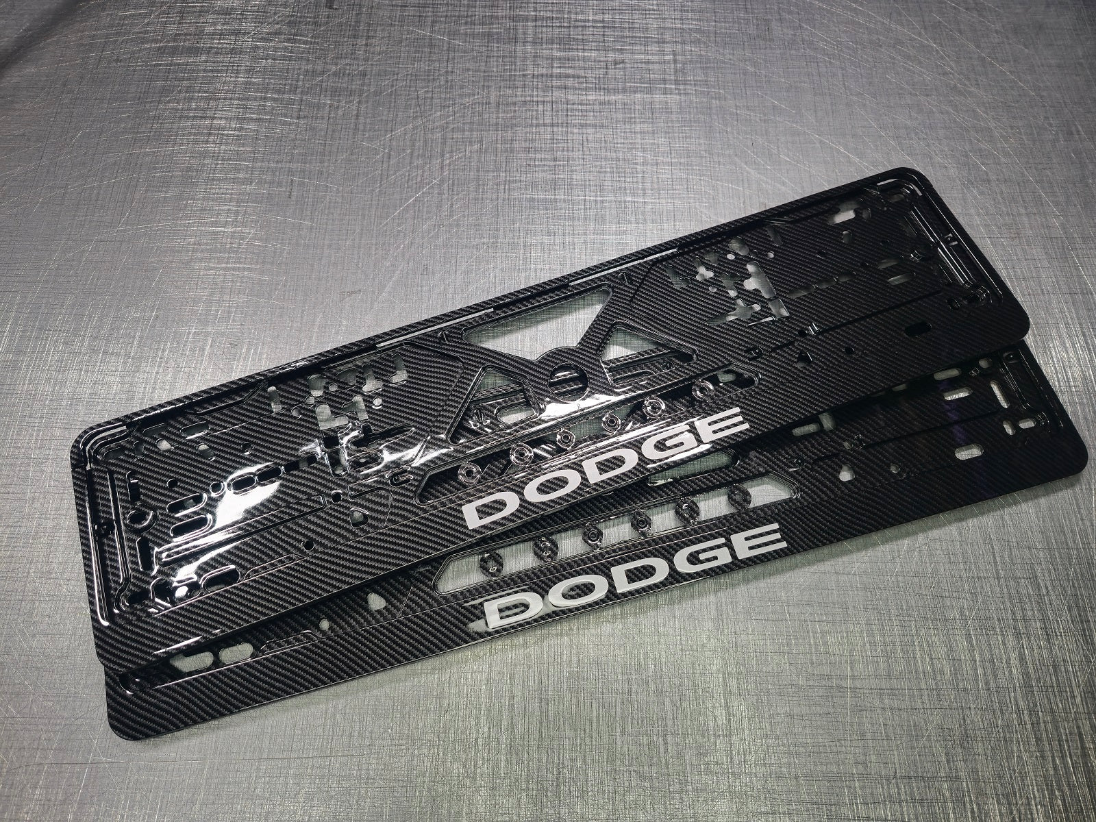 Dodge car number plate holder frame surround carbon