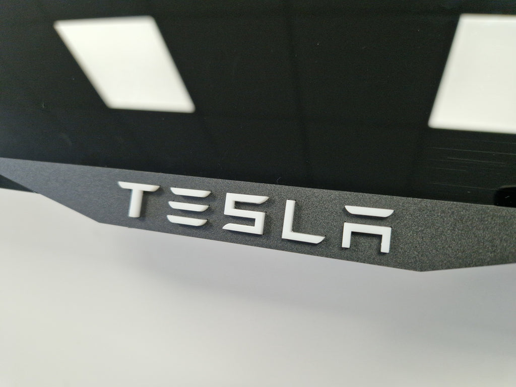 Tesla car number plate holder frame surround white