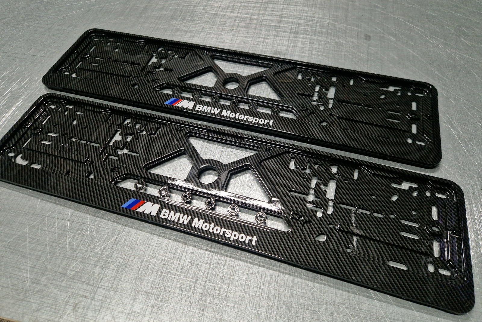 BMW Motorsport car number plate holder frame surround carbon