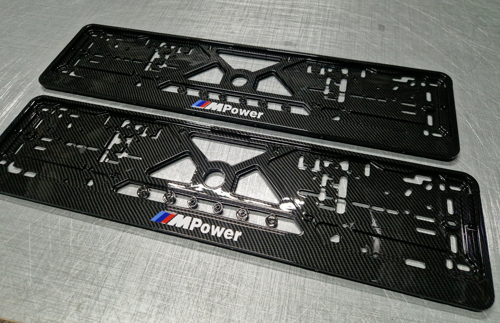 BMW M Power car number plate holder frame surround carbon