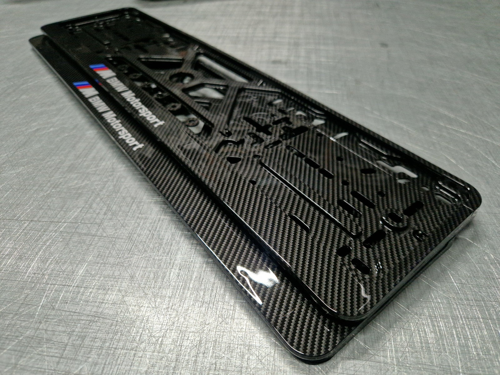 BMW Motorsport car number plate holder frame surround carbon