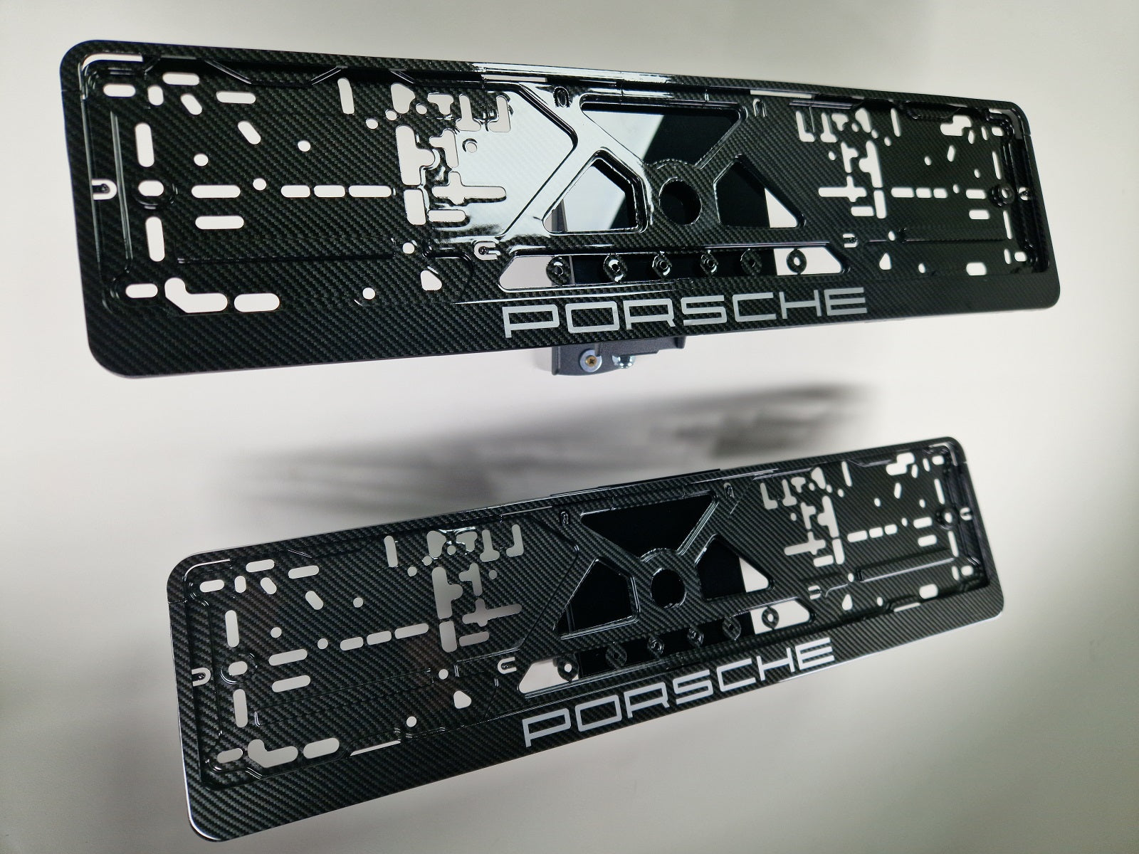 Porsche car number plate holder frame surround carbon