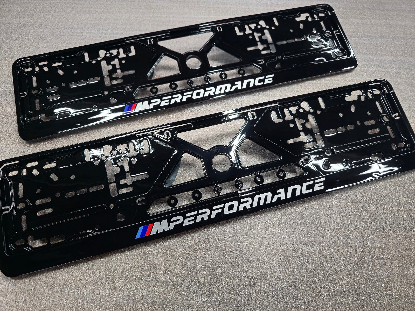 BMW ///M Performance car number plate holder frame surround Piano Black