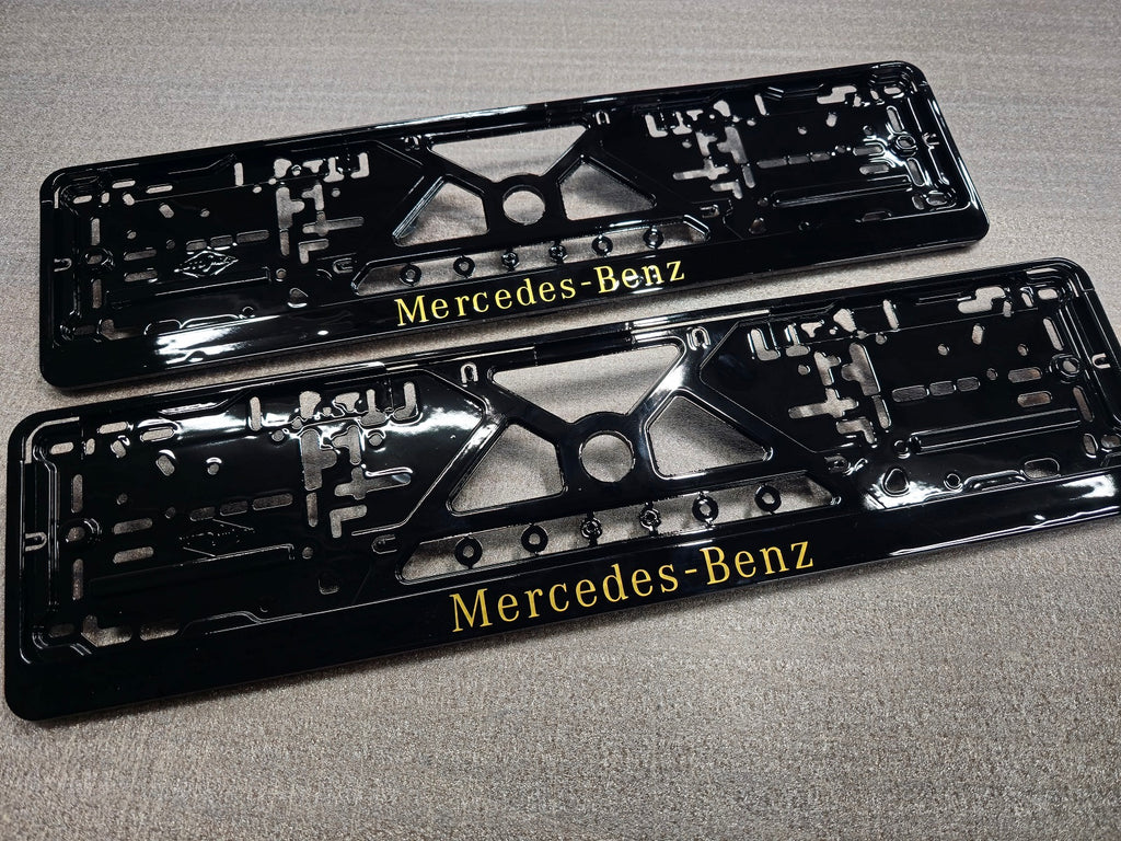 Mercedes Benz car number plate holder frame surround Piano Black
