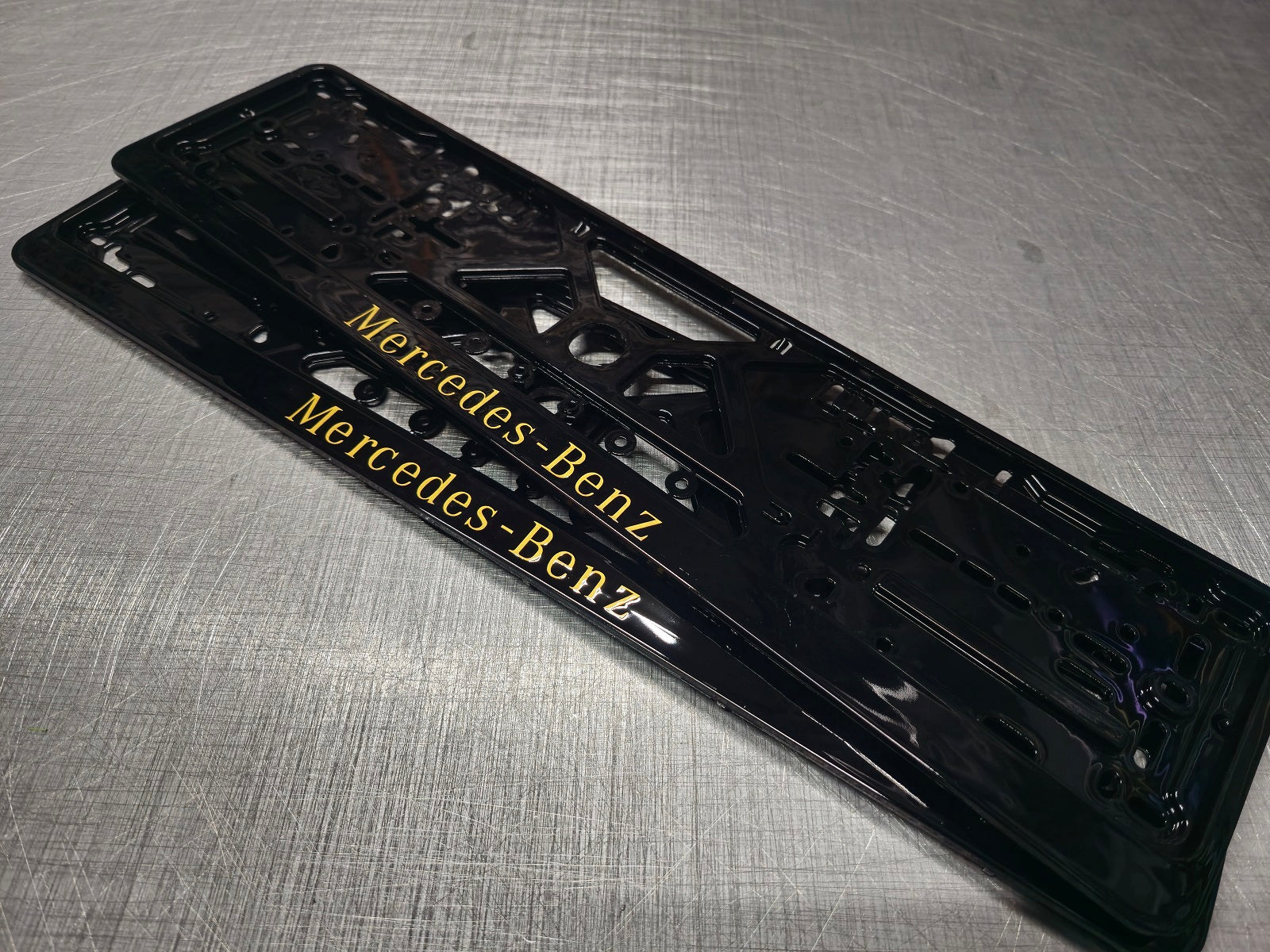 Mercedes Benz car number plate holder frame surround Piano Black