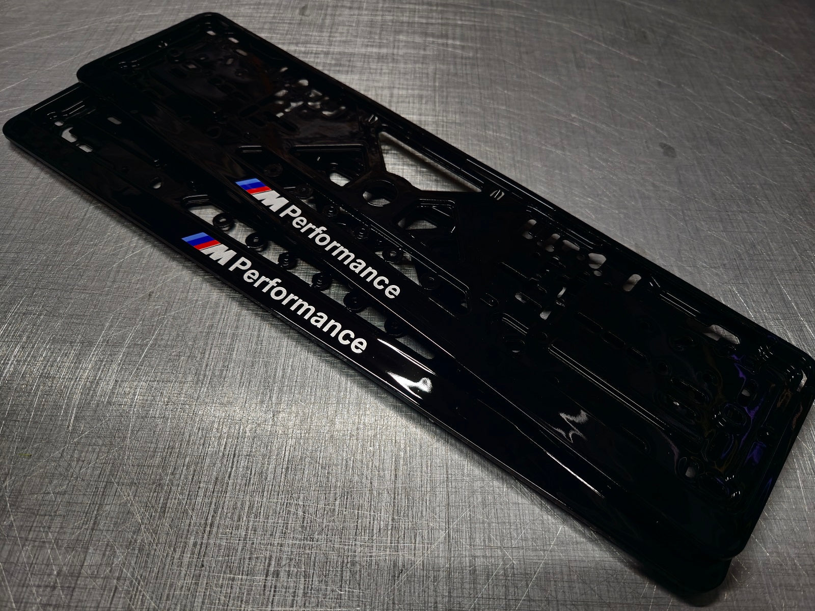 BMW M Performance car number plate holder frame surround Piano Black