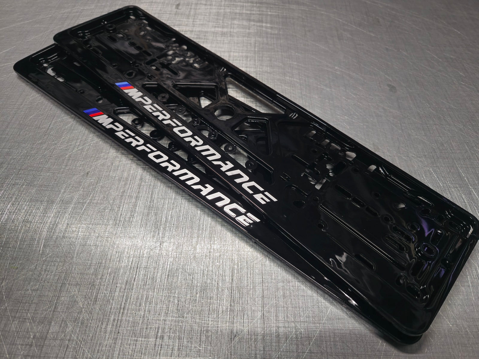 BMW ///M Performance car number plate holder frame surround Piano Black
