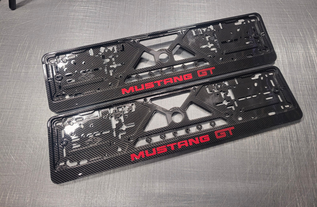 Ford Mustang car number plate holder frame surround carbon