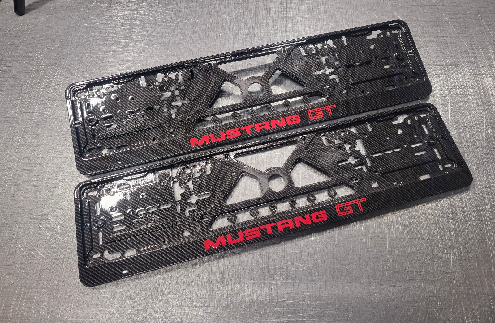 Ford Mustang car number plate holder frame surround carbon