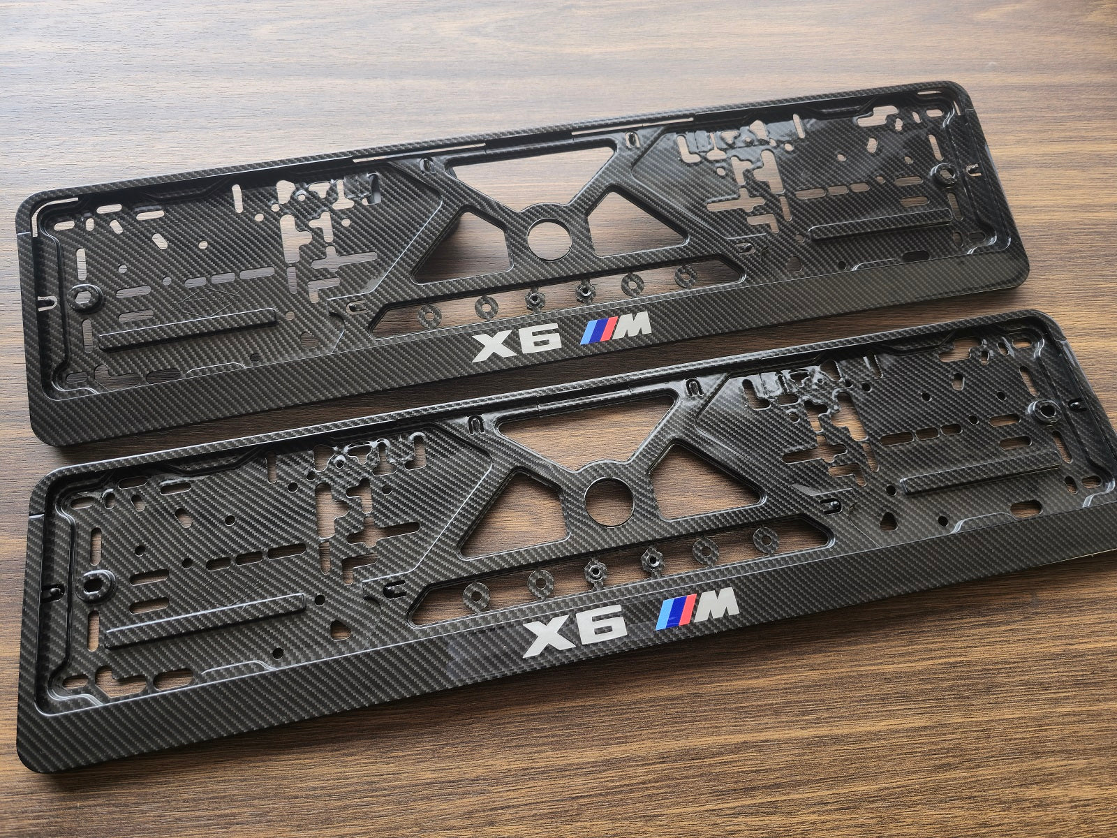 BMW X6M car number plate holder frame surround carbon