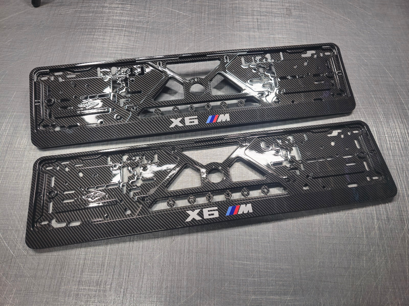 BMW X6M car number plate holder frame surround carbon