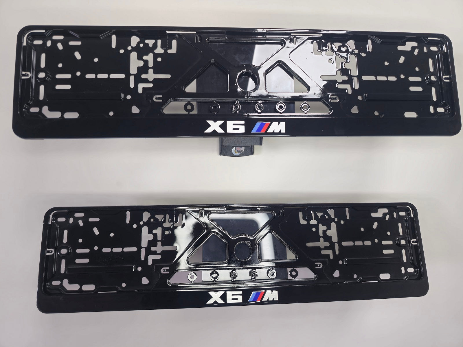 BMW X6M car number plate holder frame surround Piano Black