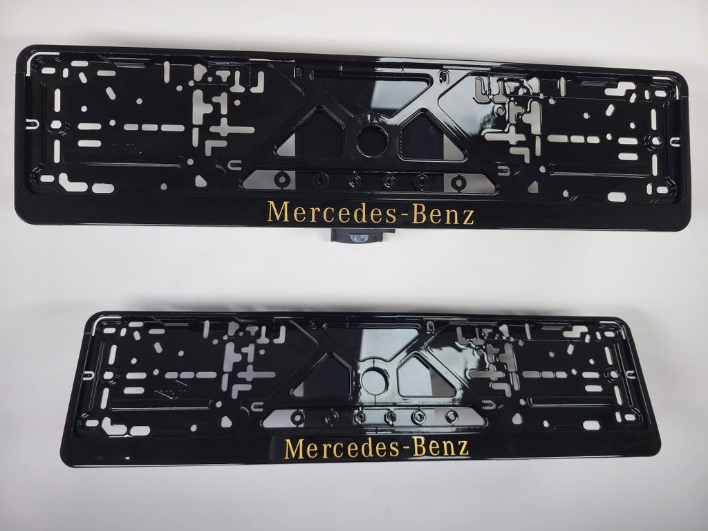 Mercedes Benz car number plate holder frame surround Piano Black