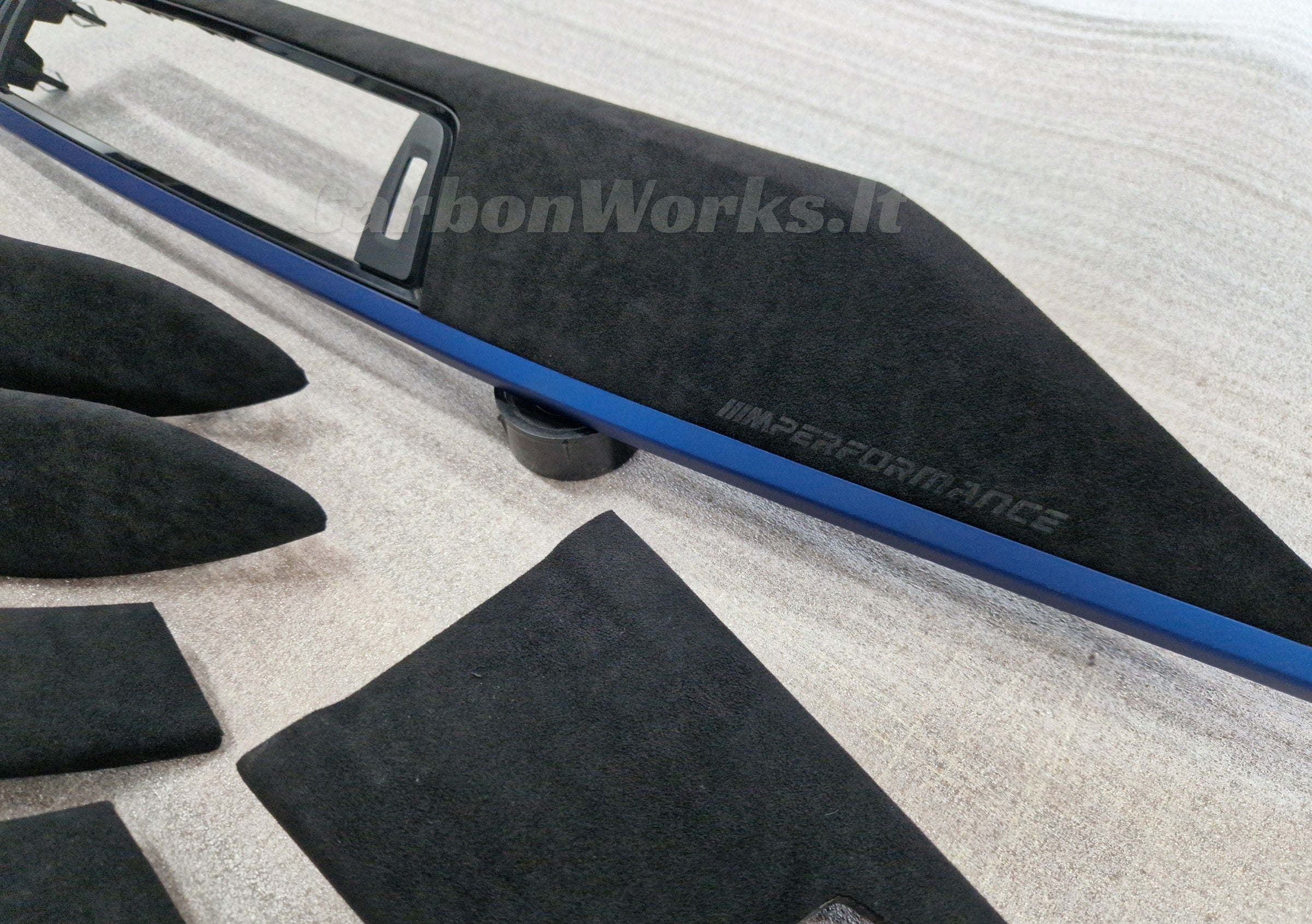 BMW 3 series F30 F31 F80 F36 Alcantara interior decorative blue trims LHD