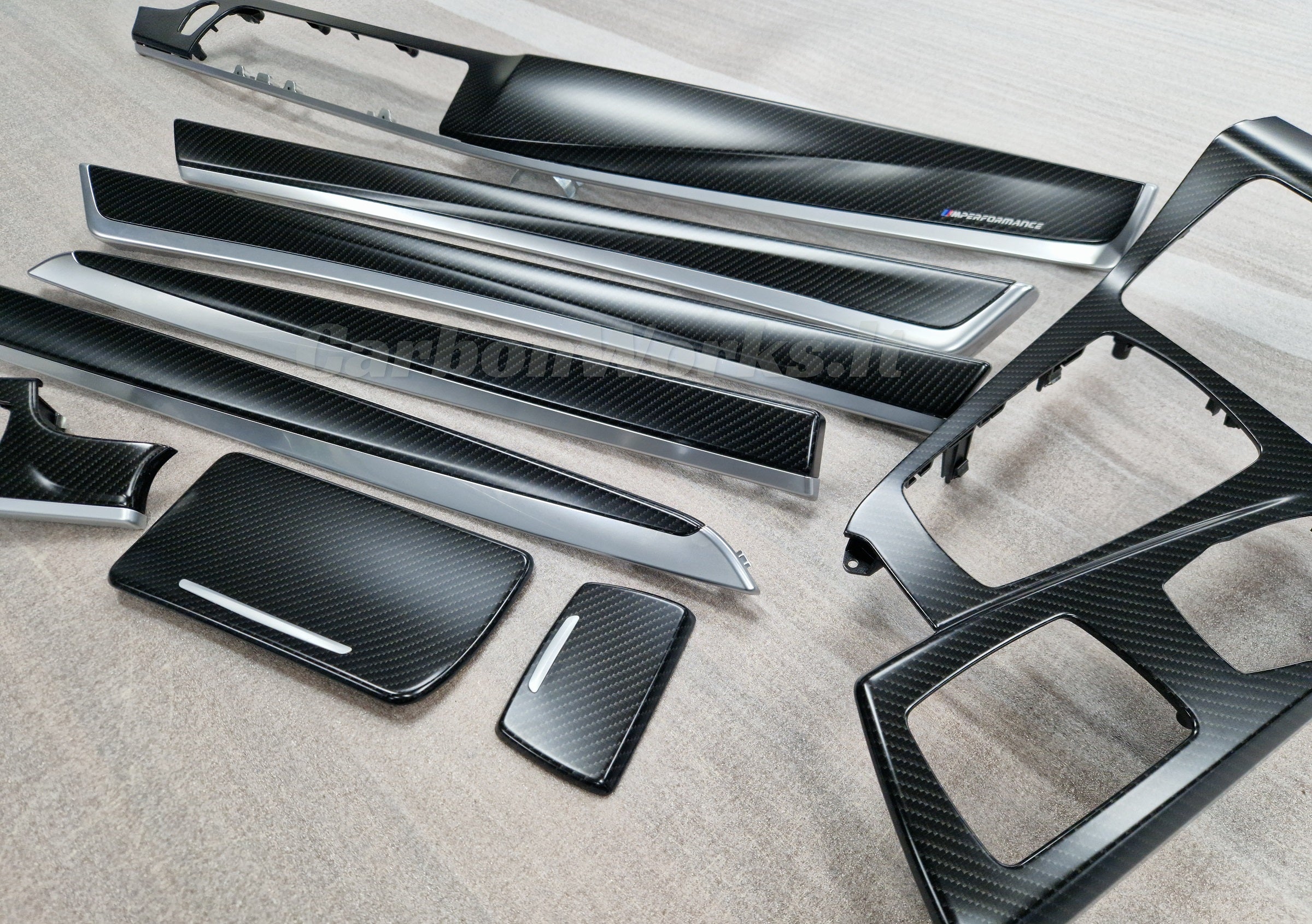 BMW 5 series F10 Matte Carbon M Performance interior decorative trims LHD