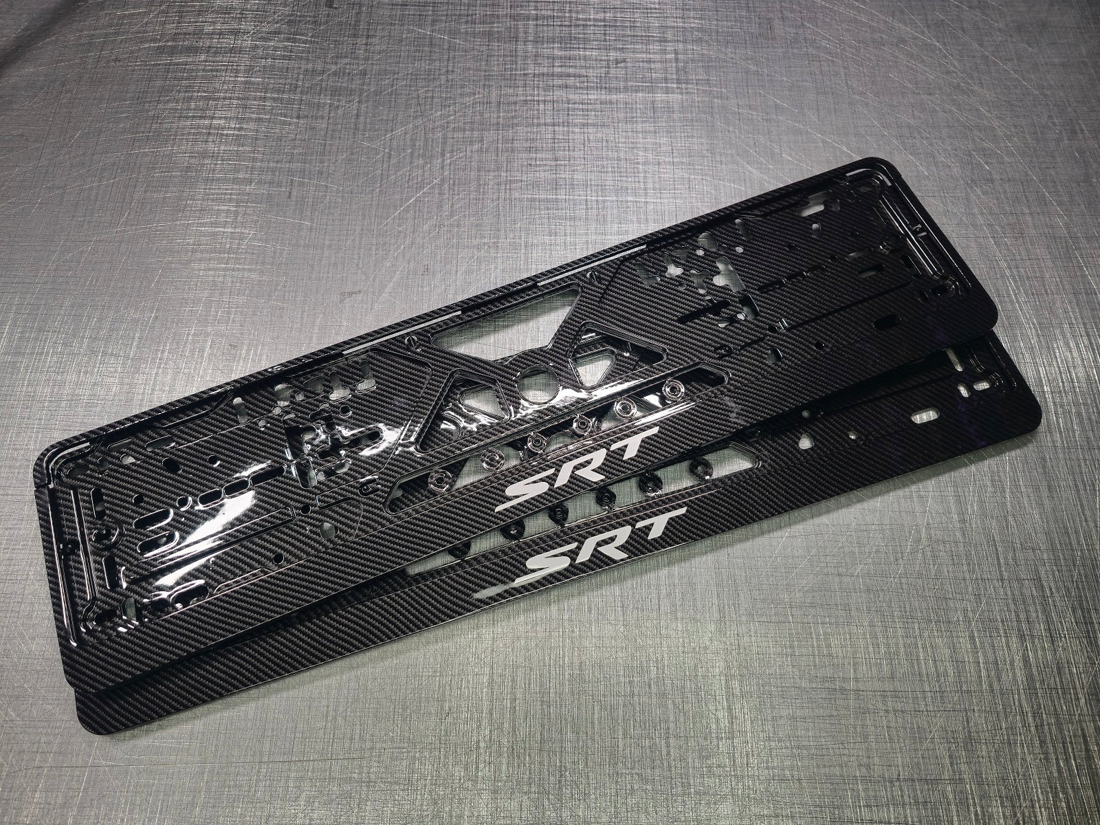 Dodge SRT car number plate holder frame surround carbon