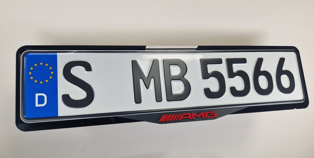 Mercedes AMG  car number plate holder frame surround - RED