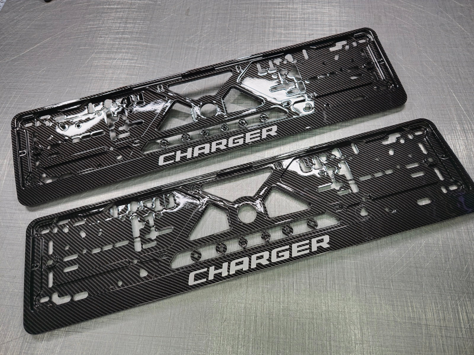Dodge Charger car number plate holder frame surround carbon