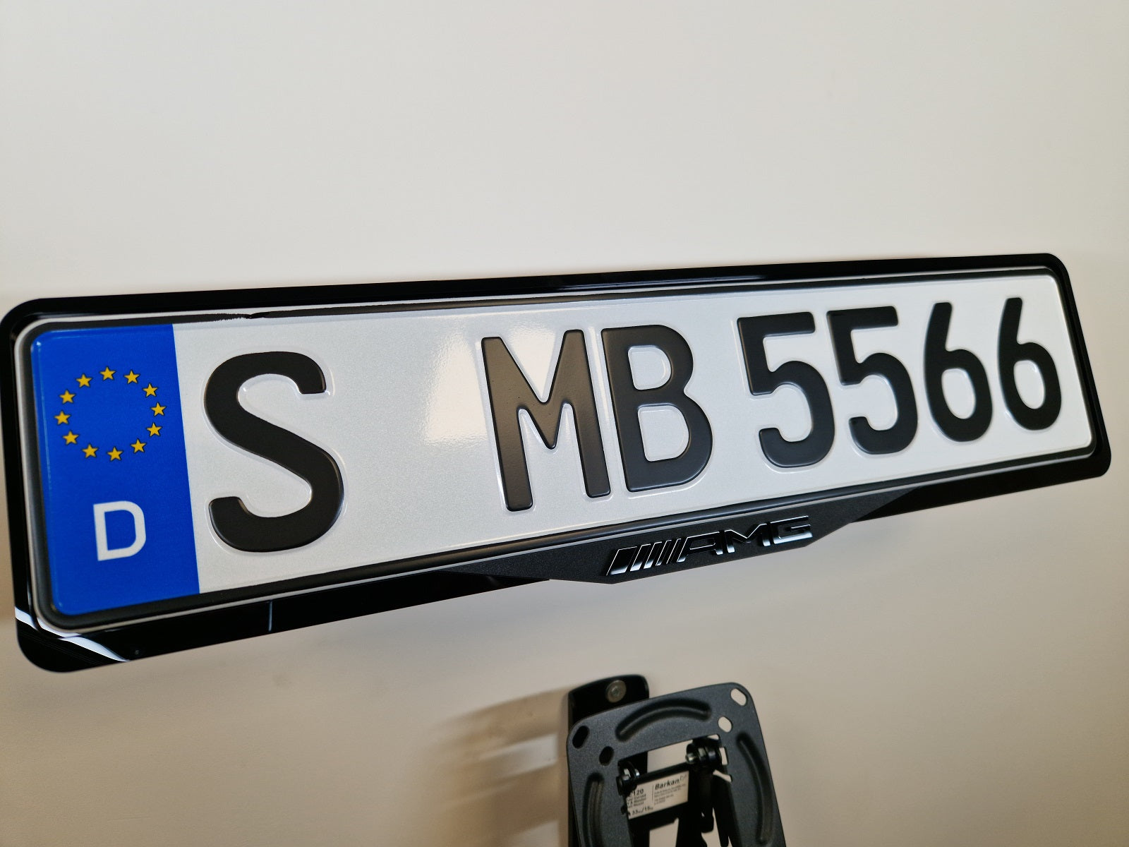 Mercedes AMG car number plate holder frame surround Black
