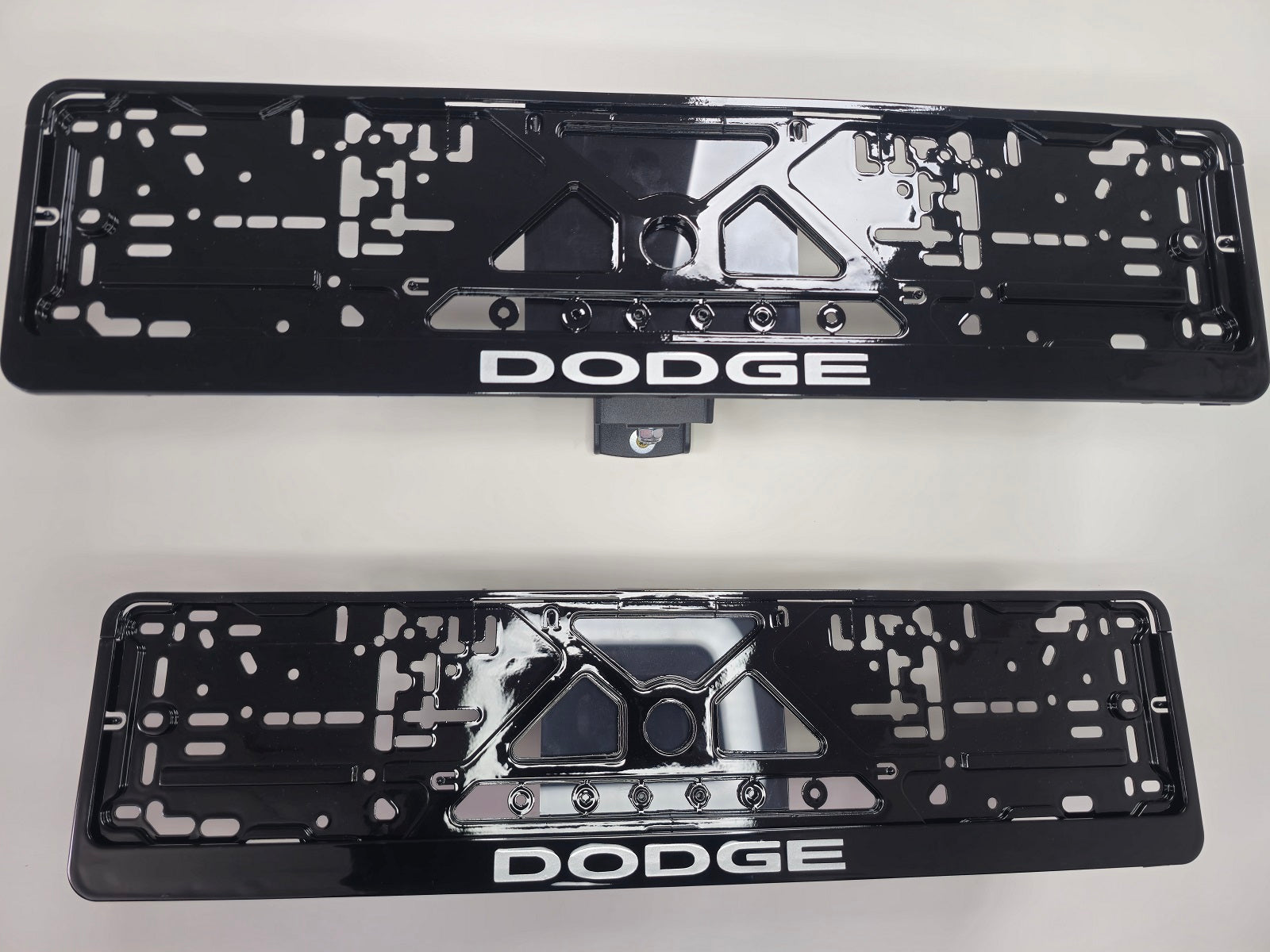 Dodge car number plate holder frame surround Piano Black
