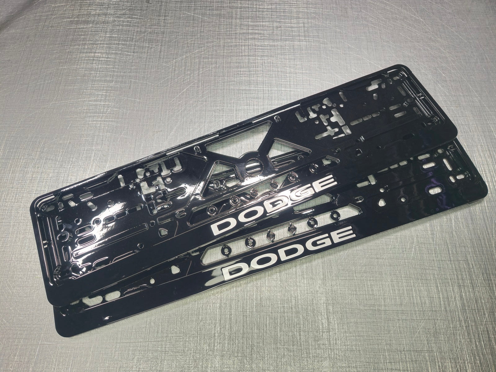 Dodge car number plate holder frame surround Piano Black