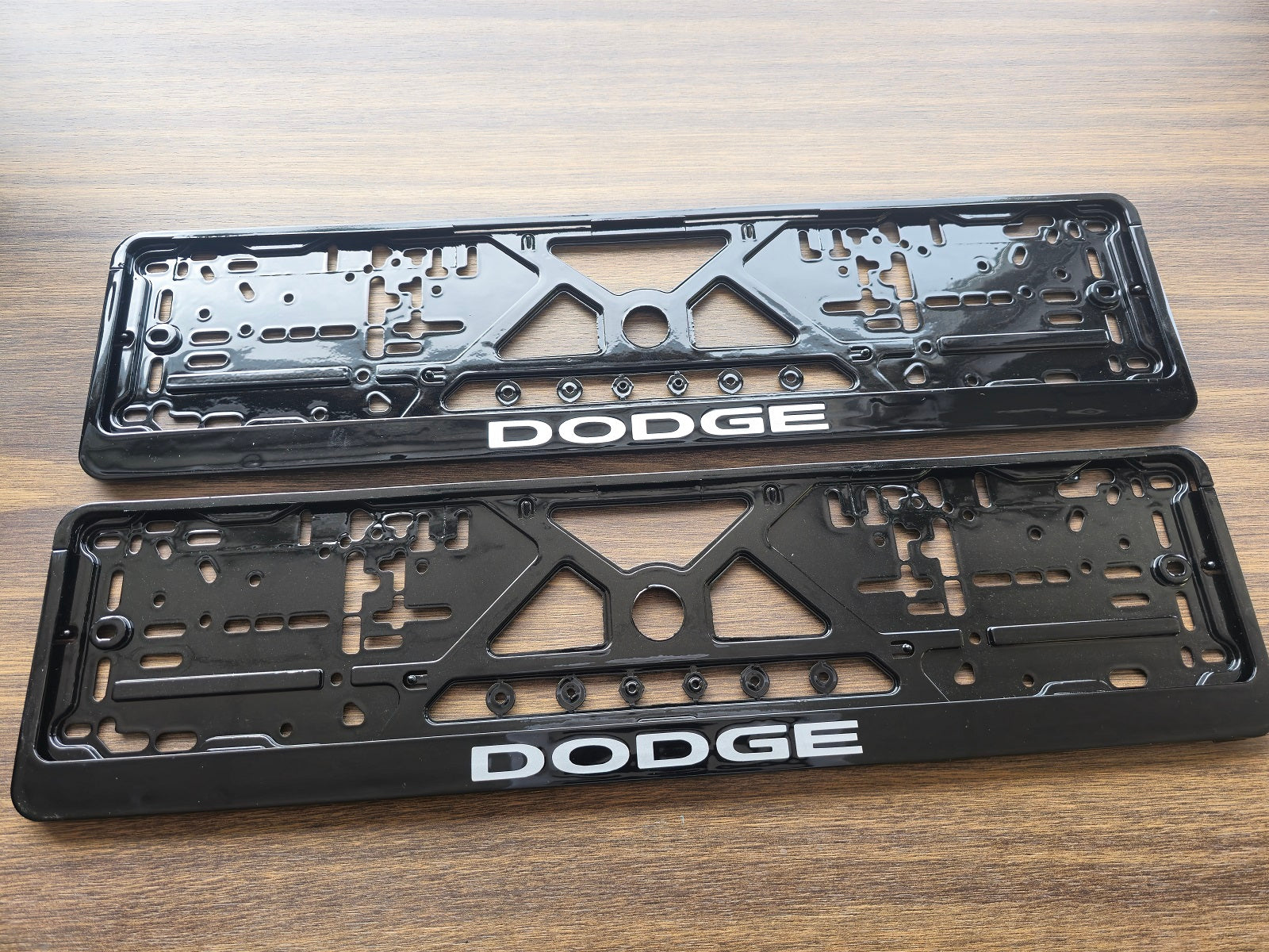 Dodge car number plate holder frame surround Piano Black