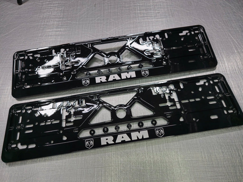 Dodge RAM car number plate holder frame surround carbon